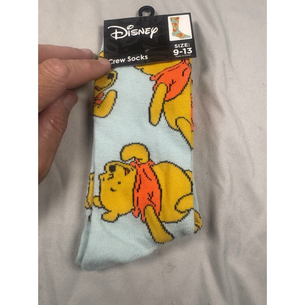 Disney Winnie The Pooh Crew Socks Size 9-13 NWT Adult Novelty Socks